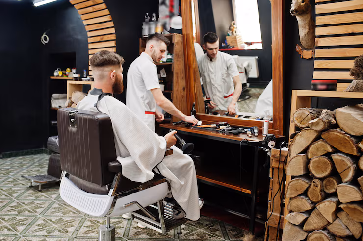 Young Bearded Man Getting Haircut By Hairdresser While Sitting Chair Barbershop Barber Soul 627829 6405 - Carpentry Pros